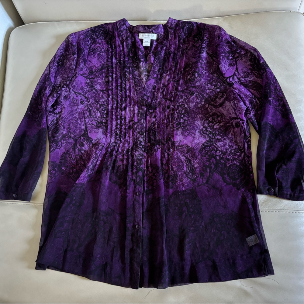 NWOT Purple Chiffon Blouse
